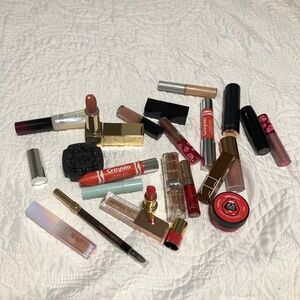 Bundle of high end makeup, lips & eyes lipsticks ysl, Nars, Estée huda